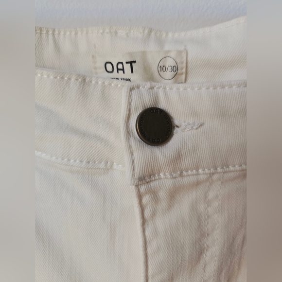 OAT Off-White Cream Ankle Jeans Size 10/30 Waist 16" - Picture 2 of 7